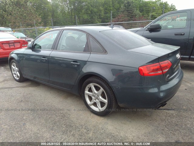 WAULF78KX9N042148 - 2009 AUDI A4 2.0T QUATTRO BLUE photo 3