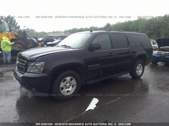 1GNSKJE74ER227667 - 2014 CHEVROLET SUBURBAN K1500 LT BLACK photo 2