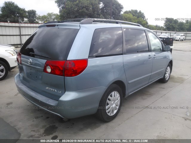 5TDZA23C26S581996 - 2006 TOYOTA SIENNA CE/LE BLUE photo 4