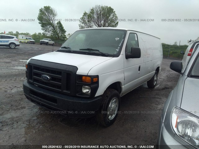 1FTNE14W18DB41742 - 2008 FORD ECONOLINE E150 VAN WHITE photo 2