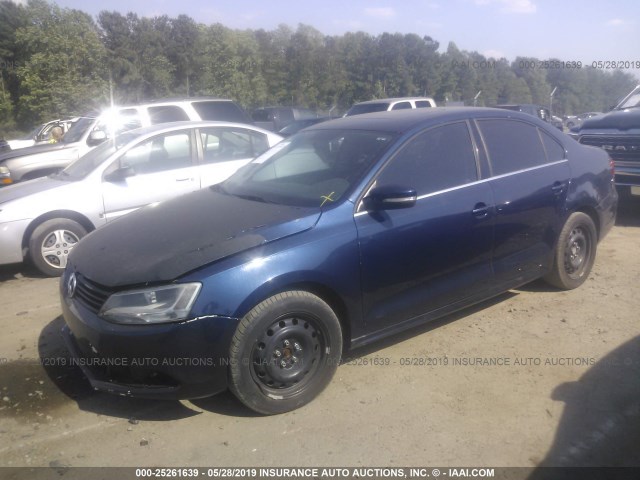 3VWLL7AJXDM357433 - 2013 VOLKSWAGEN JETTA TDI BLUE photo 2