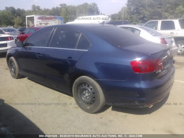 3VWLL7AJXDM357433 - 2013 VOLKSWAGEN JETTA TDI BLUE photo 3