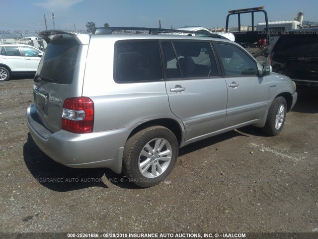 JTEGW21A770018694 - 2007 TOYOTA HIGHLANDER HYBRID SILVER photo 4