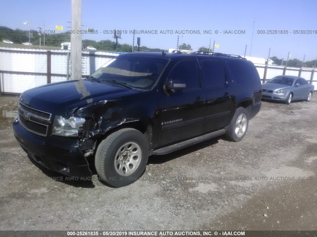 3GNFC16078G208907 - 2008 CHEVROLET SUBURBAN C1500  LS BLACK photo 2