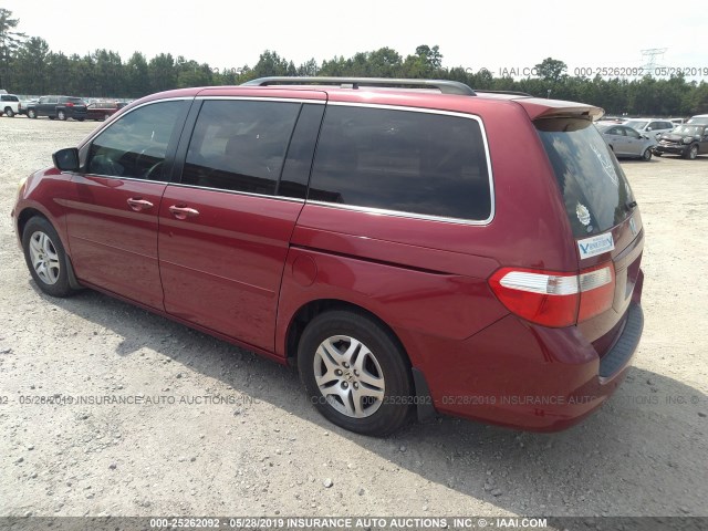 5FNRL38625B070200 - 2005 HONDA ODYSSEY EXL MAROON photo 3