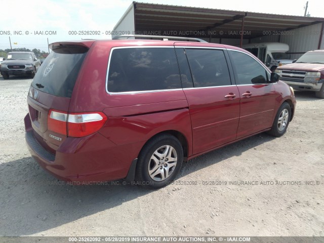 5FNRL38625B070200 - 2005 HONDA ODYSSEY EXL MAROON photo 4