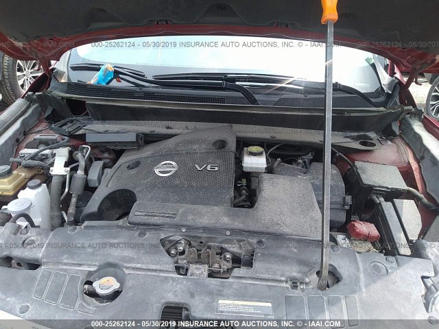 5N1AR2MN8GC661713 - 2016 NISSAN PATHFINDER S/SV/SL/PLATINUM MAROON photo 10