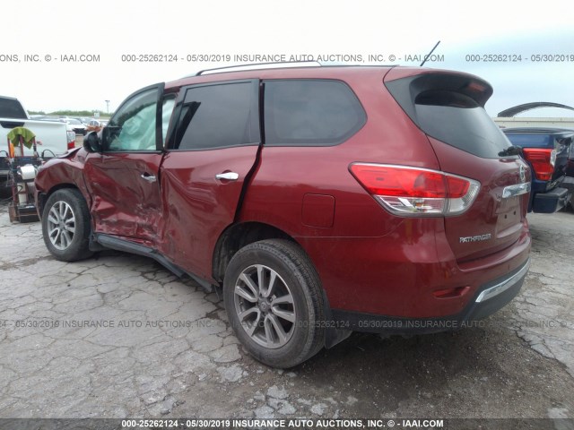 5N1AR2MN8GC661713 - 2016 NISSAN PATHFINDER S/SV/SL/PLATINUM MAROON photo 3