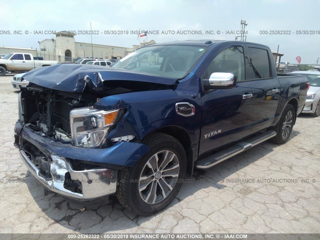 1N6AA1E64HN571880 - 2017 NISSAN TITAN SV/SL/PLATINUM RESERVE BLUE photo 2