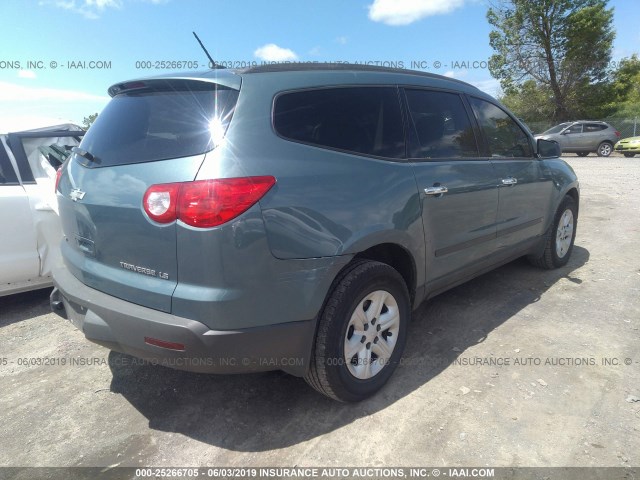 1GNEV13D49S146759 - 2009 CHEVROLET TRAVERSE LS BLUE photo 4