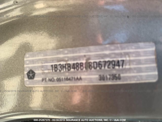 1B3HB48B08D672947 - 2008 DODGE CALIBER SXT GRAY photo 9