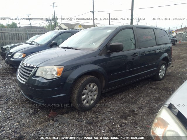 2A8HR44H88R628303 - 2008 CHRYSLER TOWN & COUNTRY LX BLUE photo 2