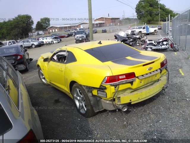 2G1FF1E37F9264325 - 2015 CHEVROLET CAMARO LT YELLOW photo 3