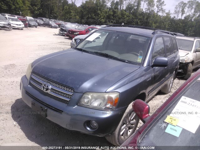 JTEEW21AX70036081 - 2007 TOYOTA HIGHLANDER HYBRID BLUE photo 2