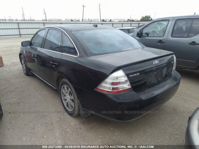 1FAHP24W78G106592 - 2008 FORD TAURUS SEL BLACK photo 3