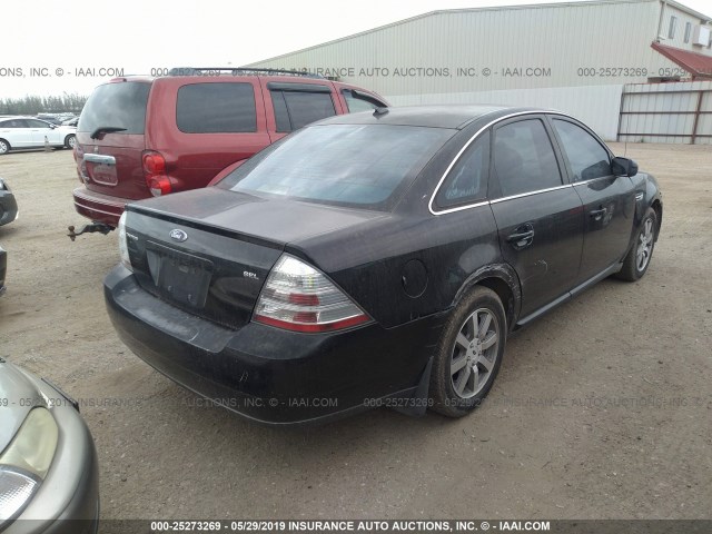 1FAHP24W78G106592 - 2008 FORD TAURUS SEL BLACK photo 4