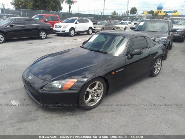 JHMAP11483T004452 - 2003 HONDA S2000 BLACK photo 2