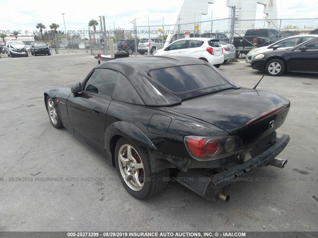 JHMAP11483T004452 - 2003 HONDA S2000 BLACK photo 3