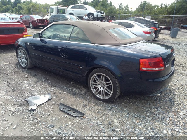 WAUDF48HX9K009899 - 2009 AUDI A4 2.0T CABRIOLET QUATTRO BLUE photo 3