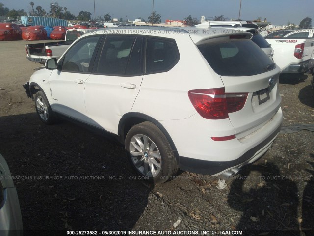 5UXWZ7C50HOU46563 - 2017 BMW X3 SDRIVE28I WHITE photo 3