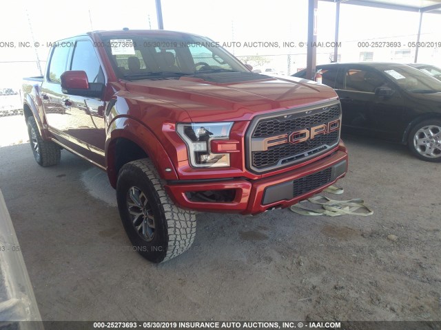 1FTFW1RG5HFA86879 - 2017 FORD F150 RAPTOR BURGUNDY photo 1