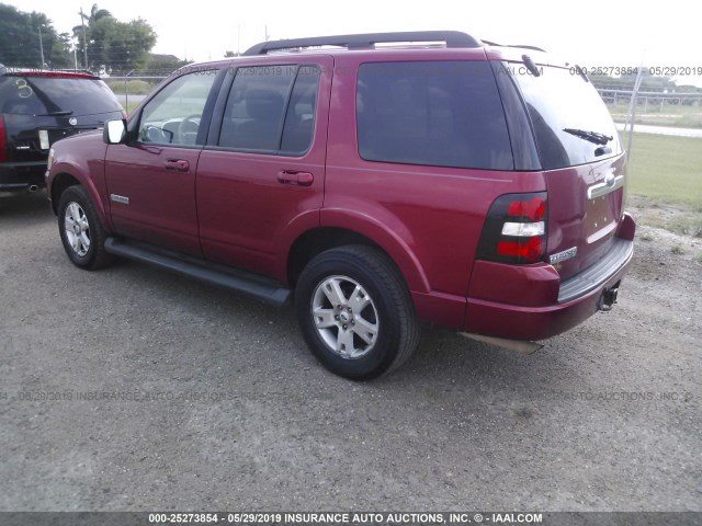 1FMEU73E27UB61765 - 2007 FORD EXPLORER XLT RED photo 3