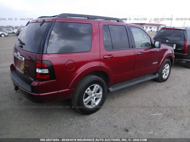 1FMEU73E27UB61765 - 2007 FORD EXPLORER XLT RED photo 4