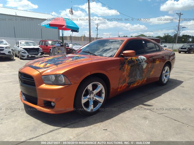 2B3CL5CT8BH507302 - 2011 DODGE CHARGER R/T ORANGE photo 2