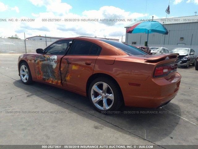 2B3CL5CT8BH507302 - 2011 DODGE CHARGER R/T ORANGE photo 3