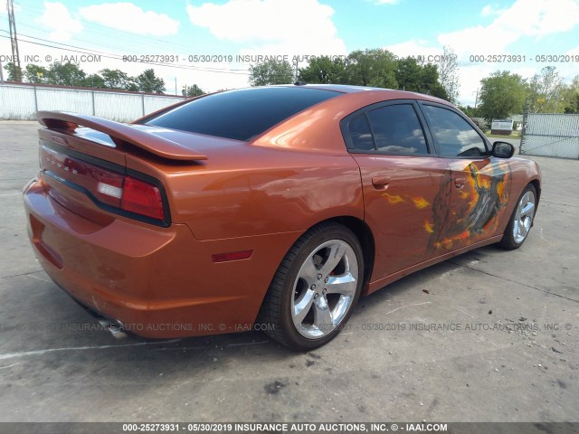 2B3CL5CT8BH507302 - 2011 DODGE CHARGER R/T ORANGE photo 4