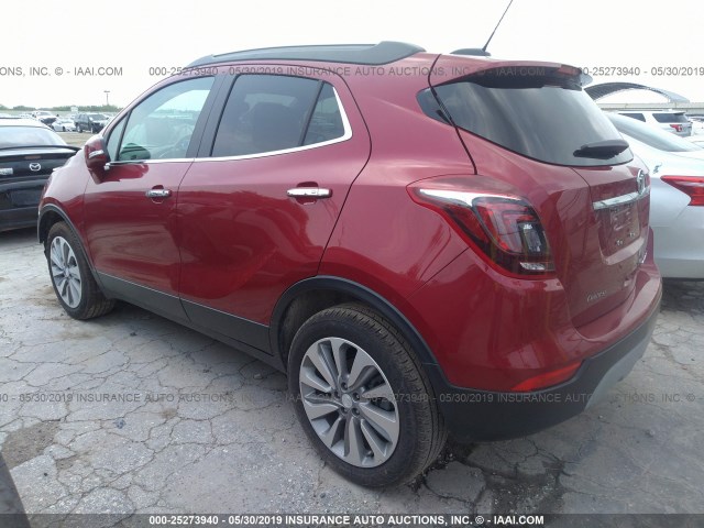 KL4CJASBXKB773302 - 2019 BUICK ENCORE MAROON photo 3