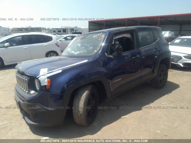 ZACCJBAB1HPG27785 - 2017 JEEP RENEGADE SPORT BLUE photo 2