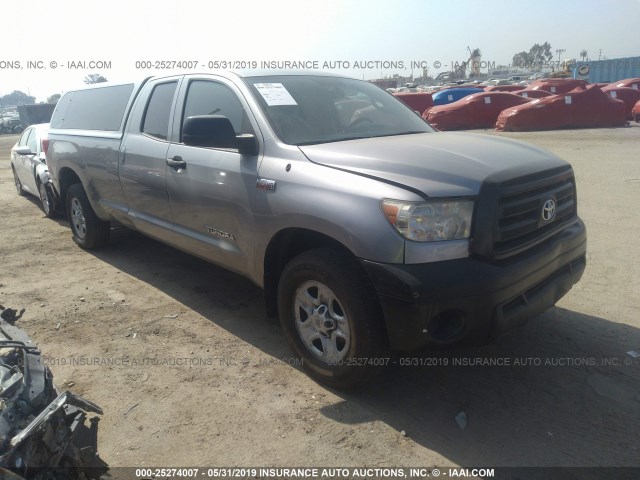 5TFCY5F1XCX014292 - 2012 TOYOTA TUNDRA DOUBLE CAB SR5 GRAY photo 1