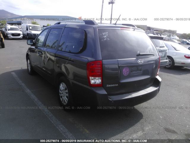 KNDMG4C74C6478193 - 2012 KIA SEDONA LX Gray photo 3