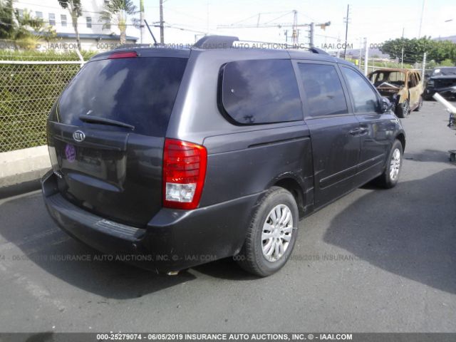 KNDMG4C74C6478193 - 2012 KIA SEDONA LX Gray photo 4