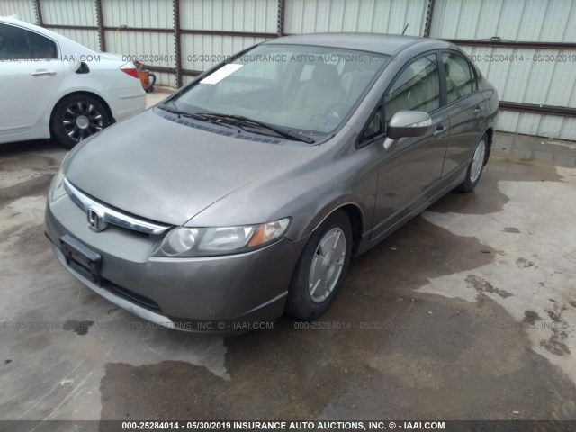 JHMFA36268S030264 - 2008 HONDA CIVIC HYBRID GRAY photo 2