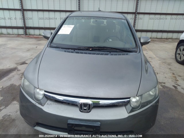 JHMFA36268S030264 - 2008 HONDA CIVIC HYBRID GRAY photo 6