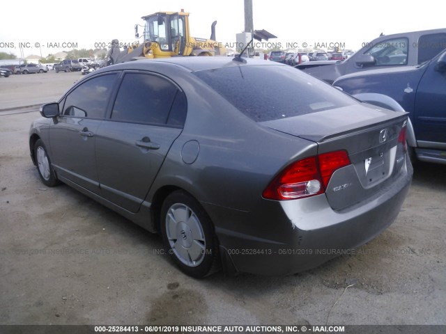 JHMFA36208S015212 - 2008 HONDA CIVIC HYBRID GRAY photo 3