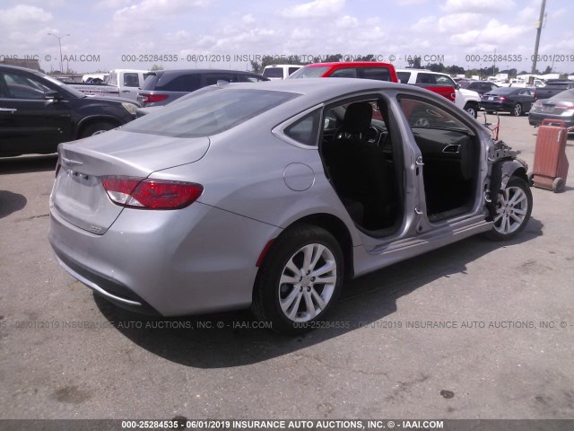 1C3CCCABXFN618688 - 2015 CHRYSLER 200 LIMITED SILVER photo 4