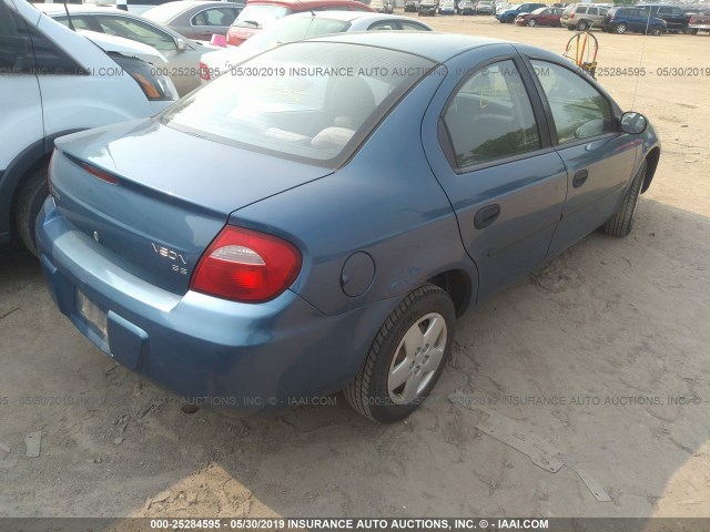 1B3ES26C93D239283 - 2003 DODGE NEON SE BLUE photo 4