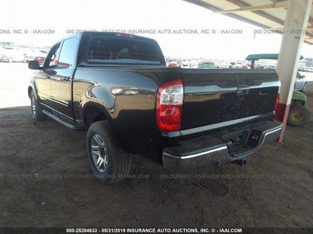 5TBET34156S515141 - 2006 TOYOTA TUNDRA DOUBLE CAB SR5 BLACK photo 3