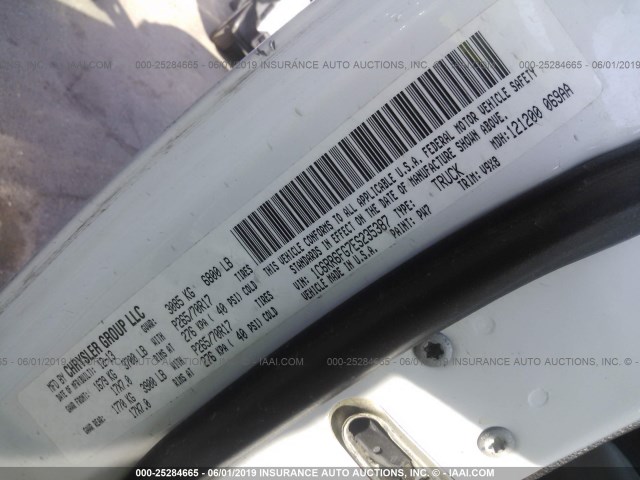 1C6RR6FG7ES235387 - 2014 RAM 1500 ST WHITE photo 9