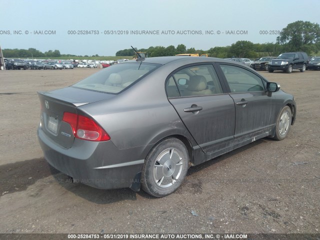 JHMFA36267S002852 - 2007 HONDA CIVIC HYBRID TAN photo 4