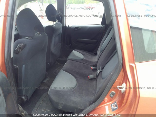 JHMGD38647S000786 - 2007 HONDA FIT S ORANGE photo 8