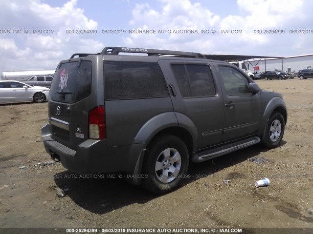 5N1AR18U16C676970 - 2006 NISSAN PATHFINDER LE/SE/XE GRAY photo 4