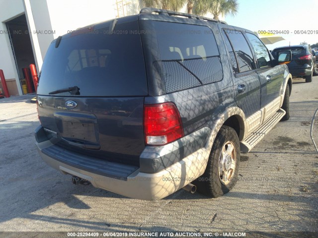 1FMPU17575LA72485 - 2005 FORD EXPEDITION EDDIE BAUER BLUE photo 4