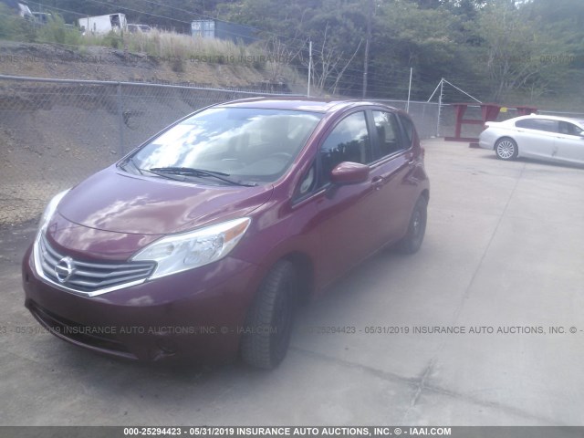 3N1CE2CP4FL411919 - 2015 NISSAN VERSA NOTE S/S PLUS/SV/SL/SR RED photo 2