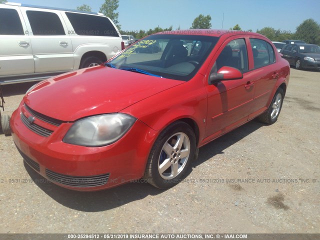 1G1AT58H297236522 - 2009 CHEVROLET COBALT LT RED photo 2