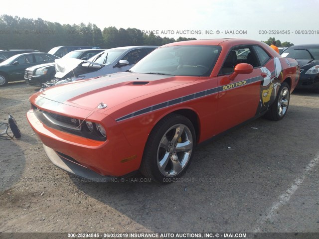 2C3CDYAG2CH121421 - 2012 DODGE CHALLENGER SXT ORANGE photo 2