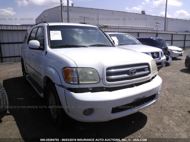 5TDZT38A42S126780 - 2002 TOYOTA SEQUOIA WHITE photo 1